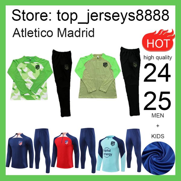 2023 2024 Adulto Masculino e Crianças Madrid Tracksuit Chandal Futbol Soccer Training Terno 22 23 24 Atlético Tracksuits Set Men Camiseta de Futebol Terno