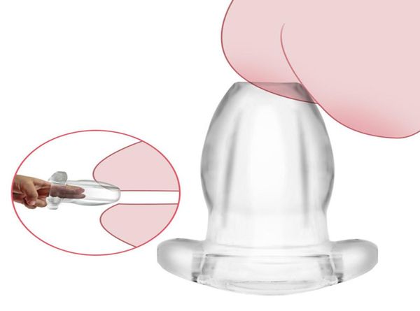 Hollow Big Butt Plug Giocattoli sexy per le donne Coppie Speculum Anal Dildo Dilatatore morbido ExploreTunnel Douche Enema1607764