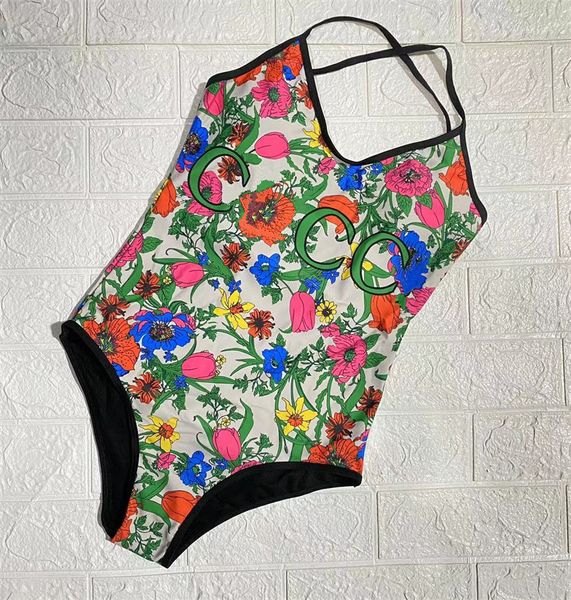 Designers de maiô mulher clássico carta impressão de uma peça maiôs encantador biquíni verão praia sexy senhoras nadar terno moda swimwear