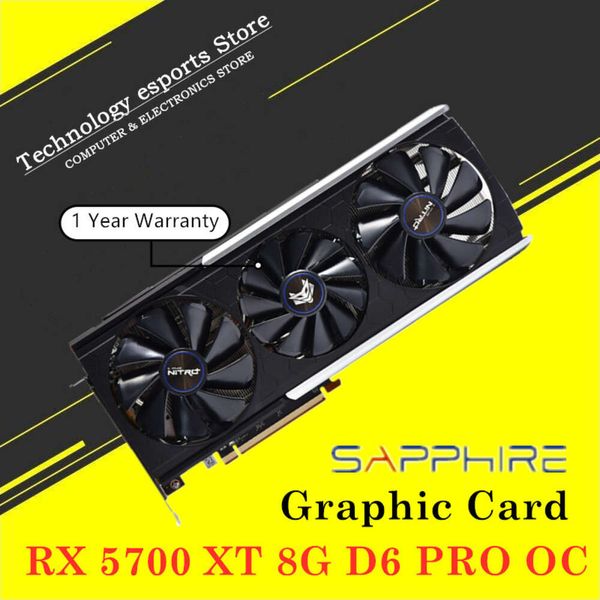 Placas de vídeo SAPPHIRE RX 5700 XT 8G D6 OC GAMING Radeon RX 5700 8GB GPU Placa gráfica PCI Express 4.0 16X