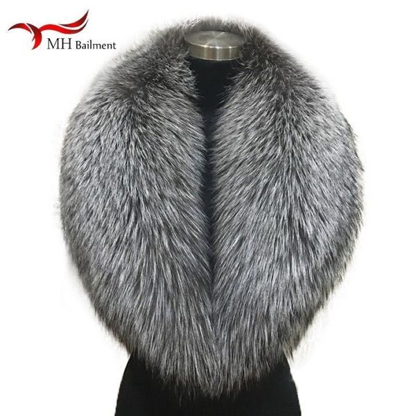 Inverno femminile 100% Argento Collo di Pelliccia di Volpe In Pelle Piena di Volpe Rossa Sciarpa Scialle Reale Peluche Cappotto Giacca di Pelle Collo di Pelliccia Sciarpa delle donne 20274Z