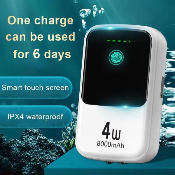 Pompalar Ultraquiet Aquarium USB Şarj Oksijen Pompası Hava Kompresörü Balık tankı oksijen Pompa Tek Çift Çıkış Çek Valflı