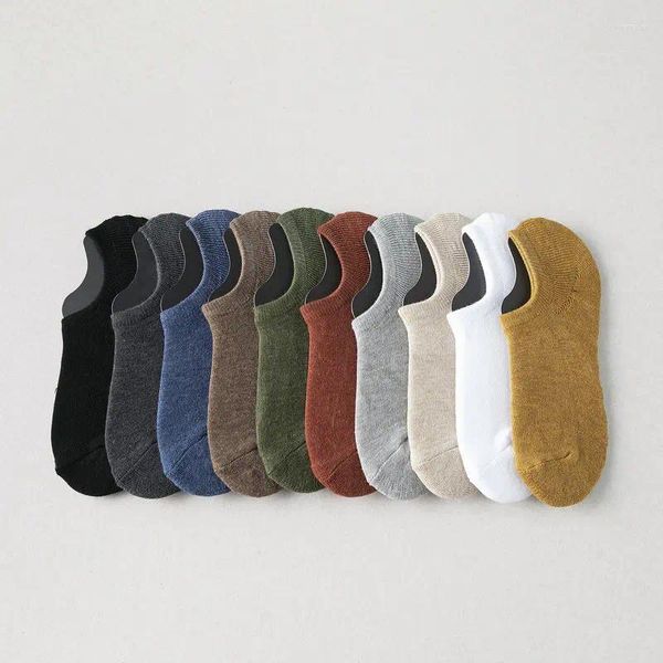 Erkek Çorap Anti Slip Zemin Kalsetinler de Suelo Silikon Havlu Tekne Düz Renk İlkbahar Yaz Görünmez