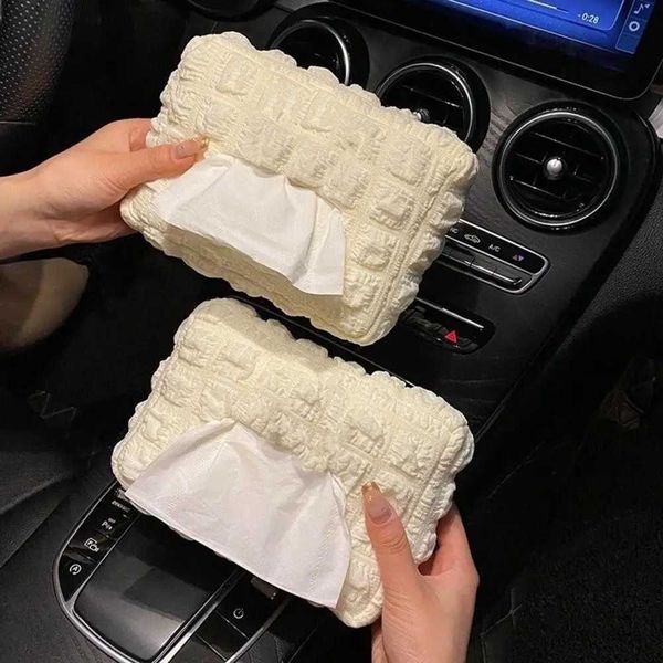 Caixas de tecido guardanapos suporte de caixa de tecido de carro universal macio ajustável seguro tecido apoio de cabeça organizador pendurado para carros suvs caminhões acessórios