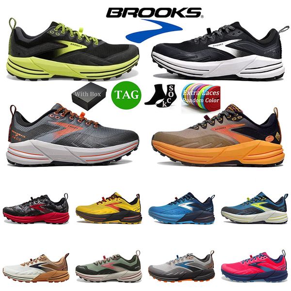 Кроссовки With Box Brooks Brook Cascadia 16 дизайнерская обувь мужские кроссовки Launch 9 Hyperion Tempo тройная черная белая сетка мужчины женщины спортивные кроссовки спортивная обувь