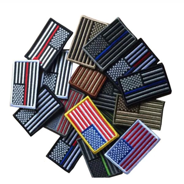 Adesivi magici bandiera americana Bandiere americane Patch Patch Adesivo applique per cappello Badge Ricamo Adesivi magici ZZ