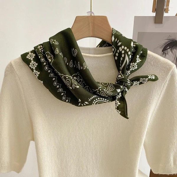 Schals, quadratischer Schal, 68 cm, Baumwoll-Leinen-Twill für Damen mit Geschenkverpackung, modisches Accessoire für Herren