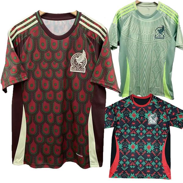 En Kalite 24 25 Meksika Copa America 2024 Raul Chicharito Lozano Dos Santos Futbol Formaları Meksika 1985 Retro Kit Futbol Gömlek Üniforma