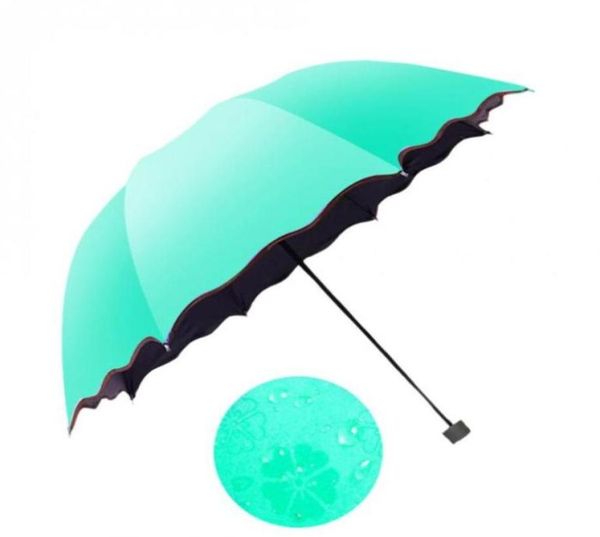 Ombrello da donna semplice moda protezione solare antivento Ombrello da fiore magico cupola ombrelli pieghevoli da pioggia a prova di raggi ultravioletti 6 colori5931981