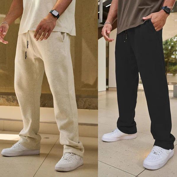 Pantaloni da uomo Sport Fitness Trendy American Terry Cinghie dritte larghe Allenamento Versatile Casual