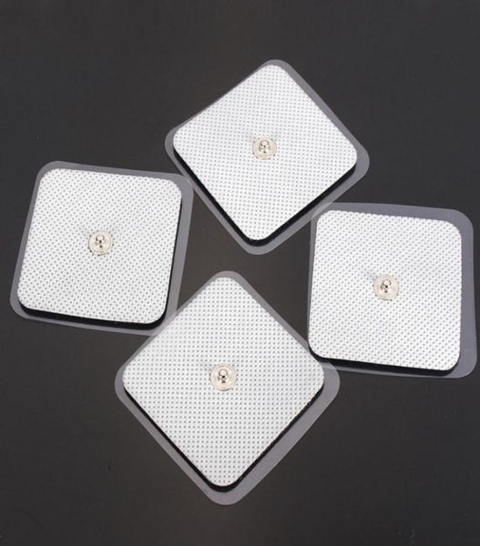 10 paia di cuscinetti per elettrostimolazione 5x5 cm TENS EMS MACHINE ELETTRODO PAD RIUTILIZZABILE LONGLIFE Autoadesivo per massaggio digitale T4792439