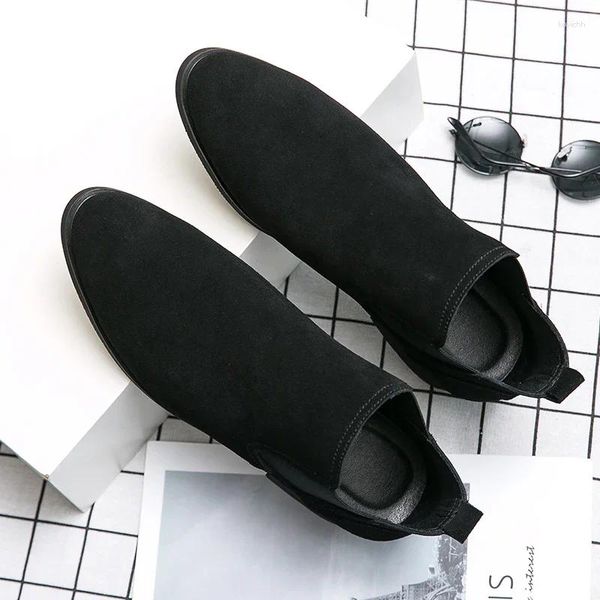 Stivali da uomo alla caviglia casual personalizzati con superficie smerigliata antiscivolo e durevoli stile europeo nero grigio taglie 38-44 uomo