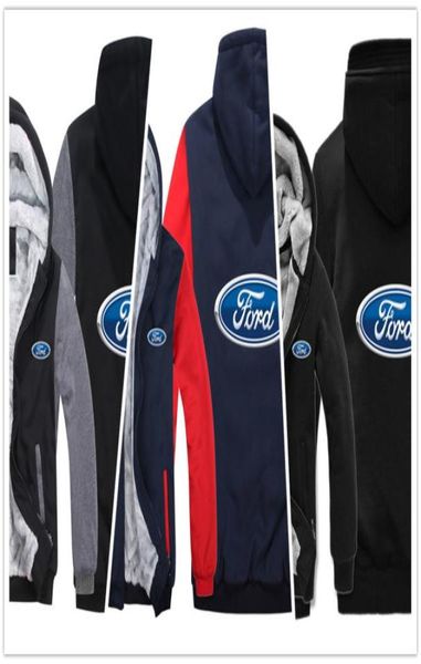 Inverno com capuz ford logotipo do carro impressão das mulheres dos homens quente engrossar hoodies roupas de outono camisolas com zíper jaqueta de lã com capuz streetwear5168019