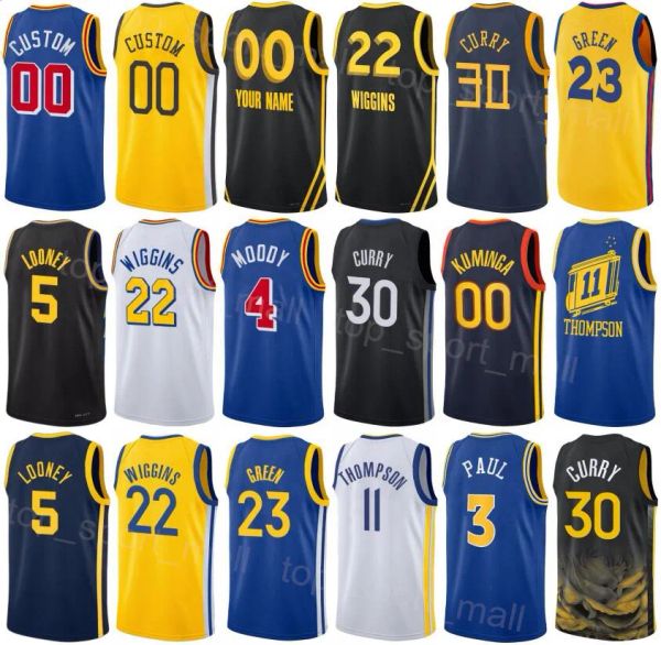 Özel Erkek Kadınlar Gençlik Altın''state''''city Basketball Andrew Wiggins Jersey 22 Stephen Curry 30 Chris Paul 3 Klay Thompson 11 Draymond Green Kevon Looney Icon