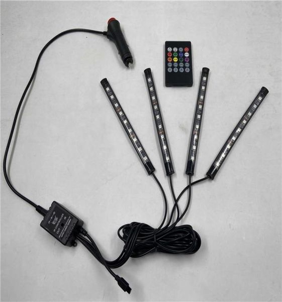 LED-Auto-Fuß-Umgebungslicht mit USB-Zigarettenanzünder-Hintergrundbeleuchtung, Musiksteuerung, App, RGB-Auto-Innenraum, dekorative Atmosphärenlichter7658288