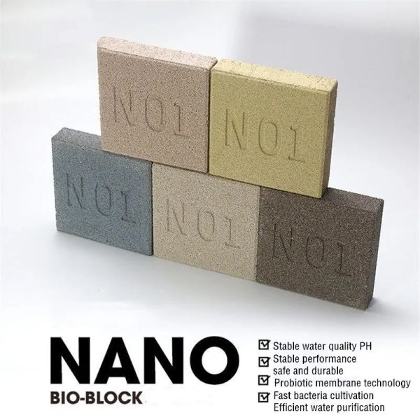 Нагревание 2pcs Aquarium Filter Media Media Porous Ceramic Bio Blocks Nano Bio Bric