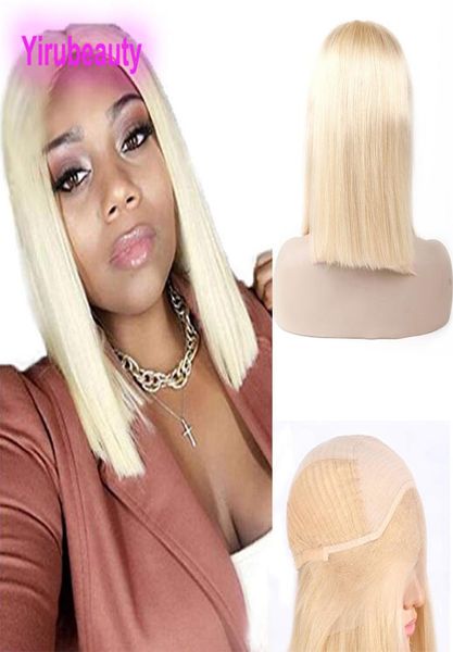 Produtos de cabelo humano indiano 1018 polegada 13x4 bob cabelo perucas dianteiras do laço 613 loira peruca de cabelo remy frente do laço yirubeauty4897039