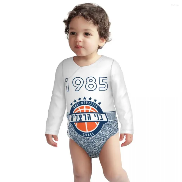 Erkekler Sıradan Gömlekler İsrail Bnei Herzliya BC Unisex Yürümeyepler ve Bebeklerin Yumuşak Termal Uzun Kollu Onesies Bodysuits Bebek Romper