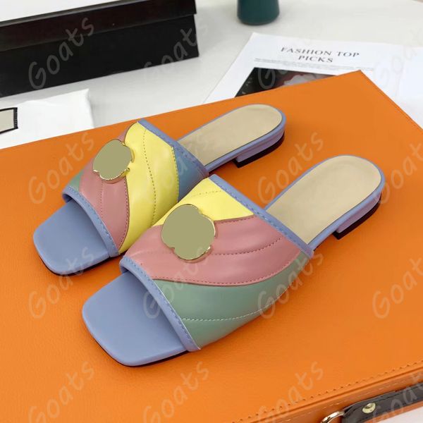 Tasarımcı Lady Sandals lüks marka boş zaman kilit parmak arası terlik kadın ayakkabıları g slip paris cazibesi açık ayak parmağı ayak parmağı tory tatil plajı düz terlik boyutu 35-42