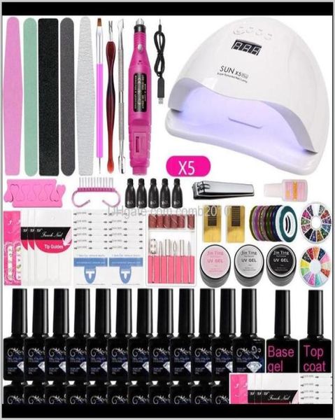 A2 Set per unghie Lampada a LED per set manicure Soak Off Gel Smalto per unghie Gel Smalto per unghie per arte Strumento trapano elettrico Gyltq 4Ftdx5647812