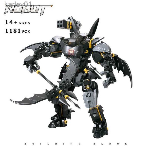 Transformationsspielzeug Roboter Stadtkrieg Mechanische Rüstung Roboter Baustein Mecha Dark Super Warrior Film Militärfiguren Modell Ziegel Jungen Spielzeug für Kinder Geschenk yq240315