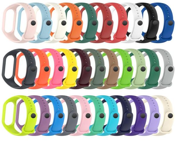 Farben Strap Für Xiaomi Band 7 5 6 NFC Silikon Armband Armband Ersatz Strap Mi Band 5 6 7 Handgelenk farbe TPU Weiche Armband4760785