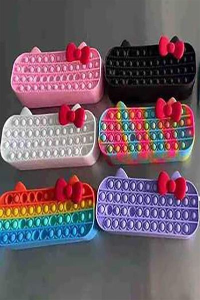 Brinquedos Moedas Bolsa Lápis Caso Festa Favor Colorido Push Bubble Sensory Squishy Stress Reliever Autismo Precisa Anti-stress Rainbowa548170982