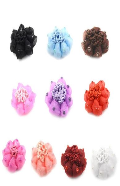 Accessori per capelli 10 colori Ragazze Bun Cover Snood Net Sleep Balletto Danza Pattinaggio Crochet Decor Gift5588029