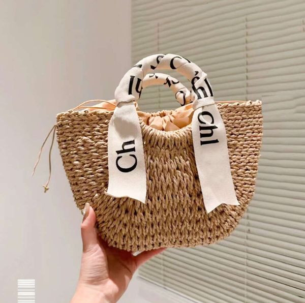 Beach Woody Bag Straw Womens Mens Designer Luxo Raffia Weave Clutch Bolsa Crossbody Ombro Sacos de Compras Top Handle Pochette Famoso Grande Tote Bag Bolsa 777