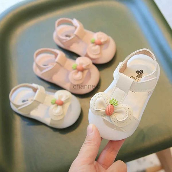 First Walkers Sommer Kinder Sandalen Mädchen Neugeborene Baby Kleinkind Erste Schuhe Walker Cartoon Rettich Sandalen PU Niedliche Schmetterling Schuhe Für Kleine Baby 0-2 Y 240315