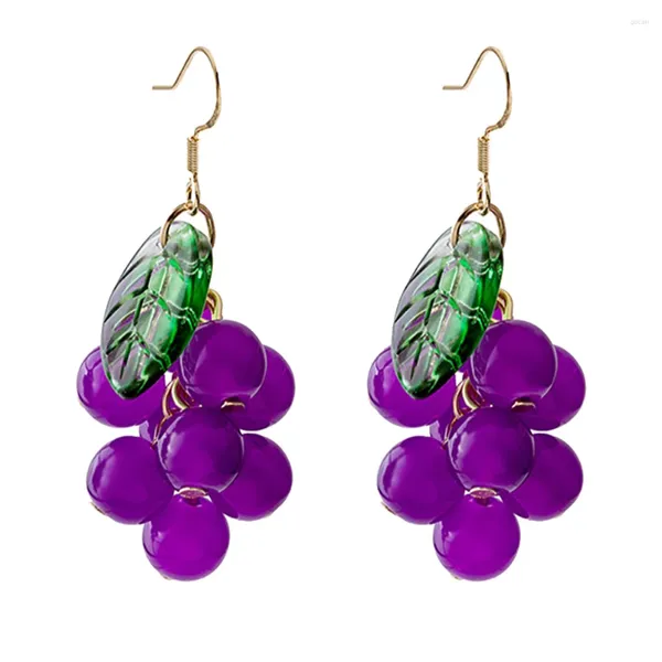 Brincos de verão conjunto de jóias moda feminina studs série frutas ornamentos presente interessante roxo 925 prata agulha temático