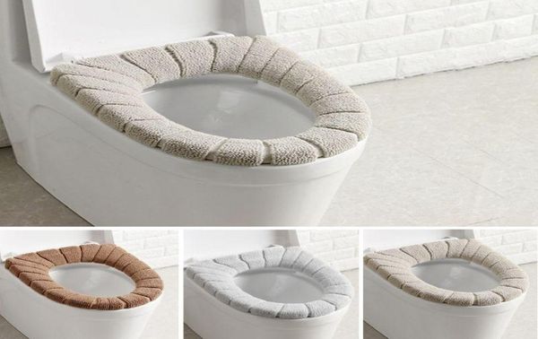 Almofada de assento de vaso sanitário confortável inverno closestool tapete macio aquecido lavável acessórios do banheiro covers6611524