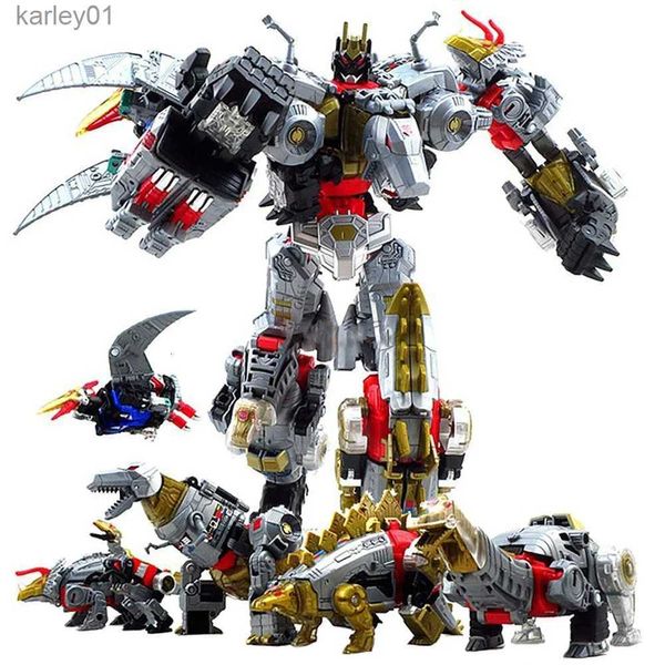 Brinquedos de transformação Robôs BMB BPF G1 Figura de ação de transformação Dinoking Volcanicus Grimlock Slag Sludge Snarl Swoop Slash Dinobot 5IN1 Robot Toy yq240315