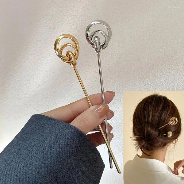 Haarspangen Frauen Haarnadel Gerade Metall Stick Pin Chinesischen Stil Kopfschmuck Elegante Schmuck Zubehör Hochzeit Party Kopfbedeckungen Großhandel