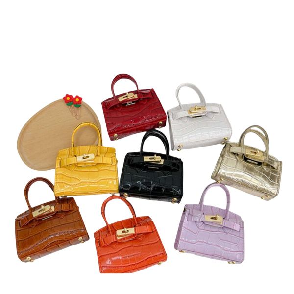 Ins meninas crocodilo grão bolsas moda crianças metais fivela único ombro sacos senhora estilo crianças saco do mensageiro mini bolsa q5244