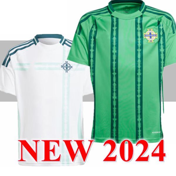 2024 Homens de Jerseys de futebol da Irlanda do Norte Conjunto Kit Kit Uniform 2025 Divas Charles Evans 23 24 25 Camisa de futebol Charles Ballard Best Brown Home Away Away