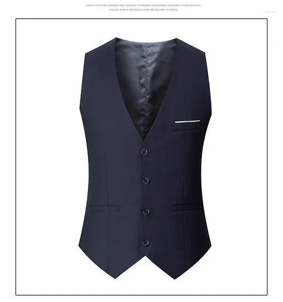 Gilet da uomo elegante gilet da uomo slim gilet grigio nero blu navy moda casual scollo a V stile da lavoro