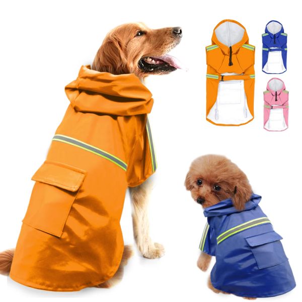 Capa de chuva para cães à prova d'água, jaqueta reflexiva para cães, roupas para cães pequenos, médios e grandes, labrador s5xl, 3 cores