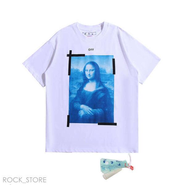 Offs Withe мужские футболки Xia Chao бренд Мона Лиза картина маслом стрелка с коротким рукавом для мужчин и женщин повседневная большая свободная футболка 55