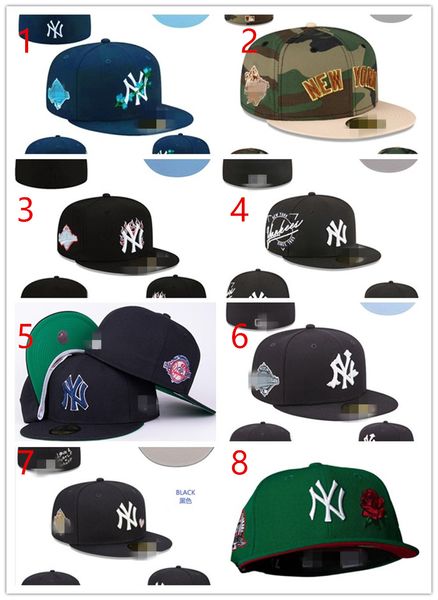 2024 Atacado Moda 36 Cores Equipe Clássica Azul Marinho Cor No Campo Beisebol Chapéus Equipados Rua Hip Hop Esporte York Full Closed Design NNYY Caps H5-3.15