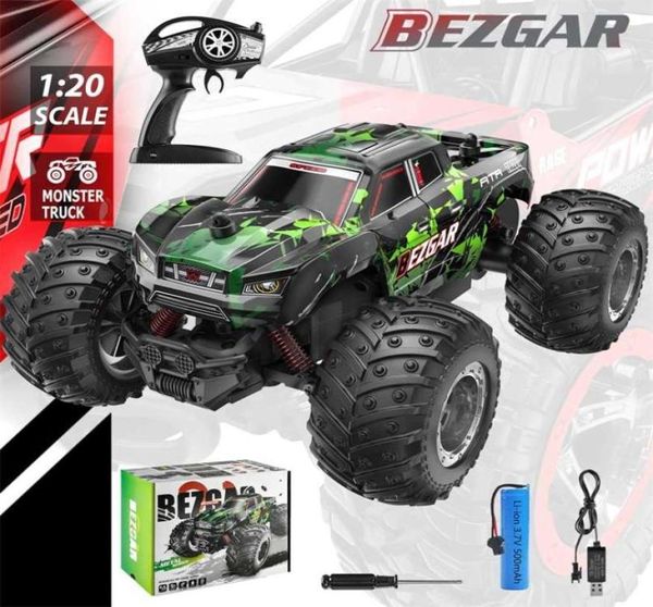 BEZGAR TM201 Carro de controle remoto 24GHz AllTerrain 15Kmh OffRoad RC Monster Truck Toy com bateria para meninos presente de Natal para crianças 2817077271487