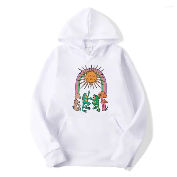 Felpe con cappuccio da uomo 2024 Fashion Print Frog Men HOODIE Hip Hop Street Wear Felpe Skateboard Uomo/Donna Anime Pullover Uomo