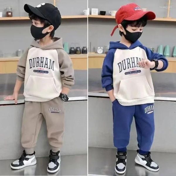 Set di abbigliamento 2 pezzi Inverno Ragazzi Addensare Giacca in pile Pantalone Adolescente Bambini Tuta Abbigliamento per bambini Ragazzo Outfit 3-11 anni