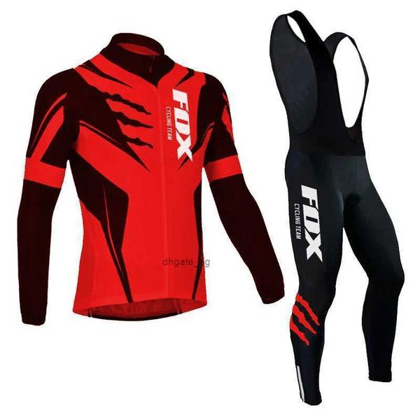 Raposa equipe de ciclismo dos homens camisa ciclismo manga longa mtb bicicleta outfit equipacion ciclismo hombre roupas corrida ciclo wear