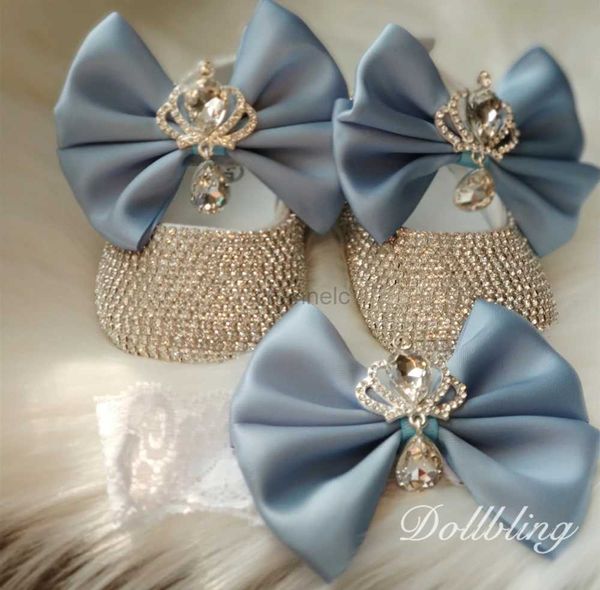 First Walkers Baby Blue Absolut atemberaubende Kronenschmuck-Diamantschuhe, perfekt für alle besonderen Anlässe, Schwangerschaftsgeschenke, Andenken 240315