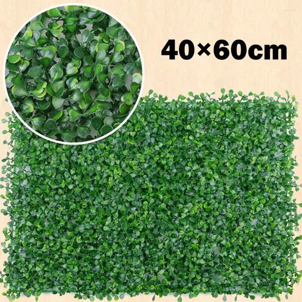 Flores decorativas gramado artificial parede verde plástico plantas paredes folhagem hedge grama esteira painéis de vegetação cerca 40x60cm casa jardim casamento