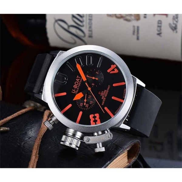 12% OFF relógio relógio grande barco cinco pontos automático mecânico masculino esportes prata preto borracha clássico redondo topo luxo auto vento montre de