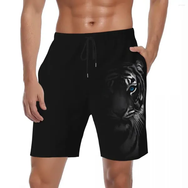 Shorts masculinos verão board homem animal impressão 3d correndo surf kawaii tigre calças curtas clássico respirável troncos de natação plus size 3xl