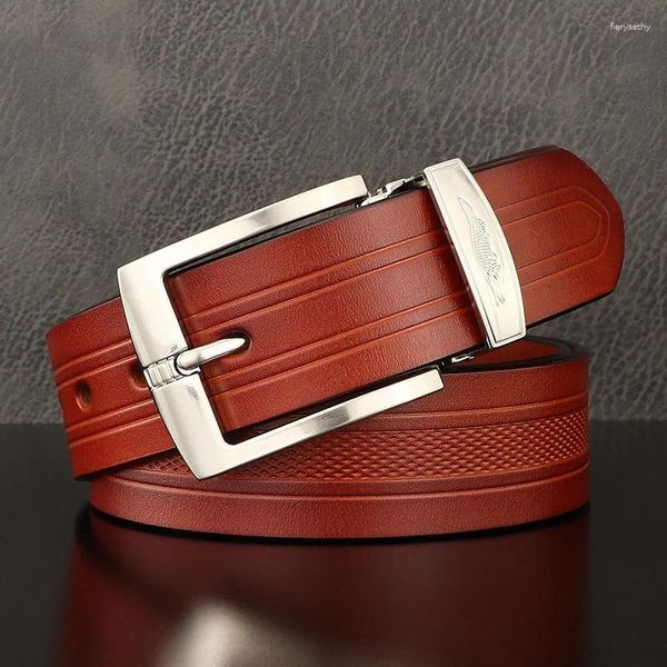 Cinture di alta qualità di lusso designer uomo marca grande fibbia ad ardiglione famosa pelle fiore 3,8 cm pelle bovina vintage casual ceinture homme