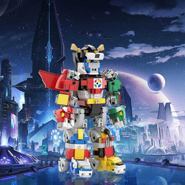 Brinquedos de transformação Robôs MOC Voltronized Robot estatueta Anime estatuetas técnicas Mecha blocos construtor modelo conjunto de blocos de brinquedo para crianças 2400315